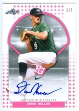 DAVIS HELLER "NATIONAL SHOWCASE BLANK BACK AUTOGRAPH /1" LEAF PERFECT GAME 2018