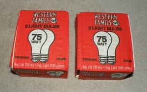 Lot 4 Western Family 75W Light Bulbs Old Fashioned 1190 Lumens NEW Free Ship - Picture 1 of 1