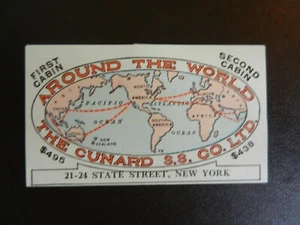 *THE CUNARD S.S. CO. LTD.* VINTAGE VERSAND-/GEPÄCKETIKETT - Bild 1 von 1