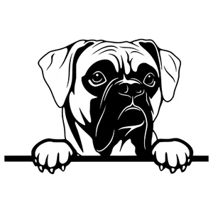 Peeking Boxer Decal Vinyl Stickers Dog Breed Sticker Tumbler Laptop Car Window - Picture 1 of 28