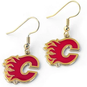 CALGARY FLAMES - LOGOTIPO DEL EQUIPO - PENDIENTES COLGANTES TOTALMENTE NUEVOS - NHL-ER-015-02 - Imagen 1 de 1