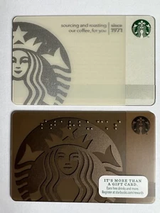 Starbucks 2016 ""Sourcing & Roasting"" más tarjeta de regalo Braille 2015 | conjunto de 2 - Imagen 1 de 2