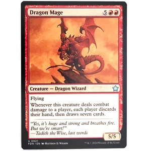 x4 Dragon Mage Foundations Creature Dragon Wizard Uncommon Red Playset MTG TCG - Picture 1 of 4