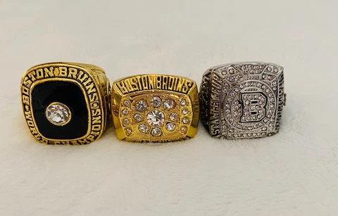 3 PCS Boston Bruins Stanley Cup Hockey Ring Set, 🇺🇸 SHIP Cover