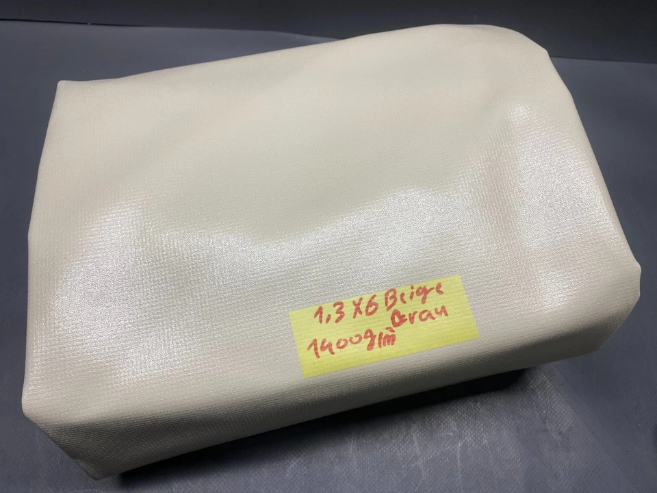 PLANEN ZENTRUM Abdeckplane PVC-LKW Plane -Gewebeplane 1,3 x 6 m Beige ca. 1400g/m² - B-Ware