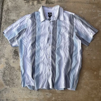 Y2k 2000s Light Blue Checkered Rusty Surfwear Button Up Collared Shirt Size L - Image 1 of 4