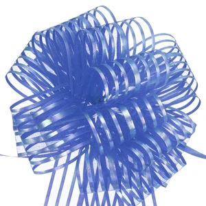15 Stck. 8 Zoll Organza große Schleifen Geschenkverpackung Schleifen Band Chiffon Garn blau - Bild 1 von 6
