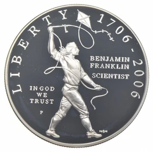 2006-P Proof Ben Franklin Scientist Commemorative Silver Dollar $1 *8264 - Picture 1 of 3