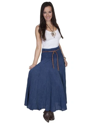 Scully Cantina Collection Skirt Dark Blue 100% Cotton Vertical Full Length - Image 1 of 2