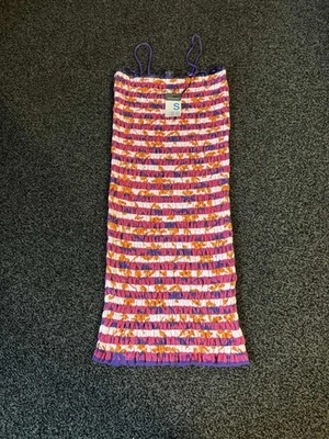 Primark Multi-Coloured Smocked Midi Dress – Size Small (BNWT) - Image 1 of 4