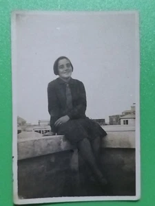 1920s Jewish Judaica Palestine Photo Girl Tel Aviv Handwriting Back Hebrew - Picture 1 of 4