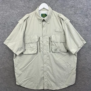 Cabelas Shirt Mens XL Beige Vented Fishing Safari Utility Shooting Hunting Field - Picture 1 of 9