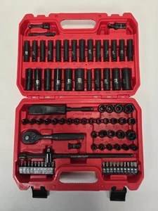 1/4 inch Drive Impact Socket Set 83 Piece,Standard SAE(5/32-9/16 inch) Metric... - Picture 1 of 4