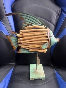 Metal Art Freestanding Home Décor with wood - Picture 1 of 4