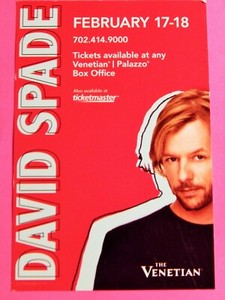 DAVID SPADE AT THE VENETIAN HOTEL VEGAS PROMO CARD 2009