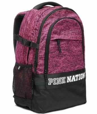 VICTORIA SECRET PINK NATION BACK PACK BACKPACK FUSHIA BLACK - Image 1 of 4