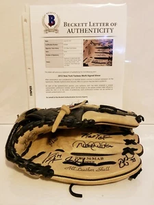 2012 NY Yankees Multi-Signed Used Glove Inc: Jeter/Gardner/Girardi+ Beckett LOA - Picture 1 of 12