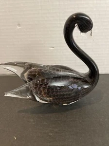 Fermacarte vintage Art Glass viola SWAN-FM KONSTGLAS-RONNEBY? Figurine SVEZIA usate in ottime condizioni - Foto 1 di 11