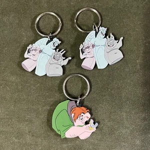 3 VINTAGE APPLAUSE DISNEY Hunchback of Notre Dame & Gargoyle RUBBER KEYCHAIN - Picture 1 of 2