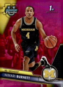 2023-24 Bowman U Chrome #91 Nimari Burnett Pink Refractor Michigan Wolverines - Picture 1 of 2