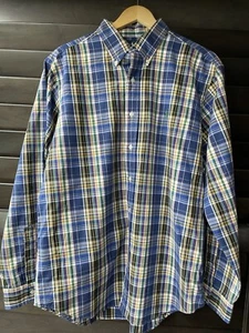 Ralph Lauren Men’s Large Plaid 100% Cotton Classic Fit Long Sleeve Button Down - Picture 1 of 7
