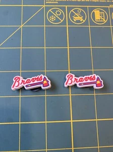 Atlanta Braves Baseball Team Charm For Crocs Shoe Charms - 2 Pieces - Picture 1 of 1