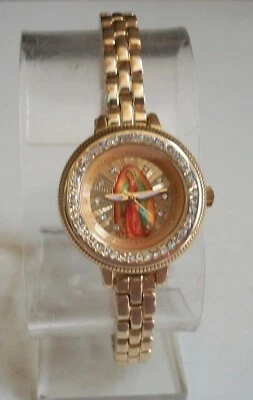 ЖЕНСКИЕ КАМЕНЬ ЗОЛОТОЙ ОТДЕЛКИ VIRGIN MARY GUADALUPE РЕЛИГИОЗНОЙ МОДЫ НАРЯДНЫЕ ЧАСЫ - Изображение 1 из 4