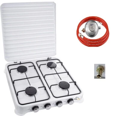 Gaskocher 4 flammig 10 KW Campingkocher 50mbar Kochfeld Gas Kocher Herd Outdoor - Bild 1 von 4