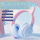 Bluetooth 5.1 Wireless Katzenohr Kopfhörer LED Mikro Kopfhörer für Kinder Erwachsene Mädchen