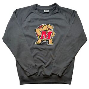 Maryland University Terrapins Pullover Logo Sweatshirt Size M Gray Stadium
