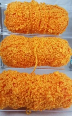 3 Lot of ORANGE Squiggly Yarn Skeins 9 oz  - Image 1 of 4