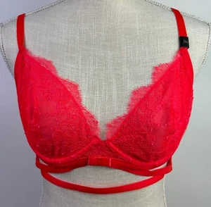 Victoria's Secret Very Sexy Unlined Demi Bra CrissCross Red Women's Size 36C - Picture 1 of 7