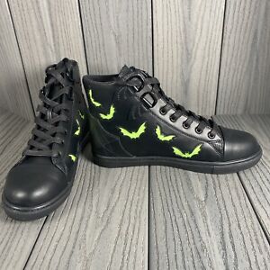 Strange Cvlt Hi Tops Bats Goth Punk Emo Skate Purple Boots Sneakers size 9