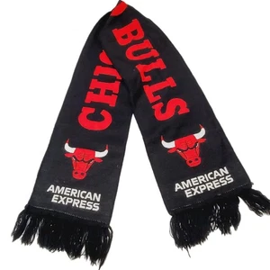 Chicago Bulls Scarf Red and Black Unisex Scarf American Express Bulls Logo - Picture 1 of 2