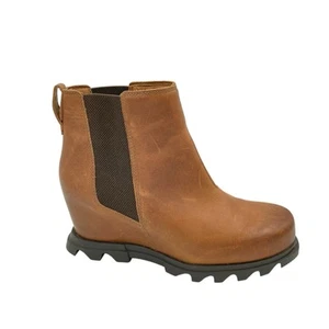 Sorel Women's Joan of Artic Wedge III Lug Sole Chelsea Booties Hazelnut Size 8.5 - Picture 1 of 13