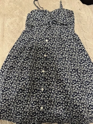 Aeria синий цветочный женское платье размер средний подержанный отличном состоянии - Изображение 1 из 4