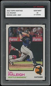 Cal Raleigh 2022 Topps Hertiage #367 Rookie Card Seattle Mariners 1st Graded 10 - Picture 1 of 1