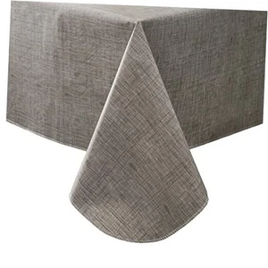 Vinyl Tablecloth with Flannel Backing Oblong 102" x 60" (Rectangular) Grey - Picture 1 of 8