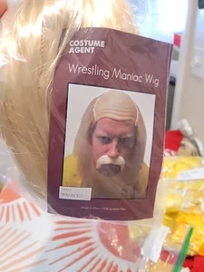 Adult UnisexHulk Hogan Hulkamania Wrestling Maniac Costume Wig Halloween Cosplay - Picture 1 of 3