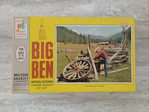 1968 MB 1000 Piece Jigsaw Puzzle, "Mending Fence, San Juan, Colorado, Complete - Picture 1 of 6