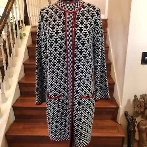 Chico's langer schwarz/grau/roter Strick Grobstrick Pullover/Cardigan Taschen Gr. 3 XL/16 - Bild 1 von 12