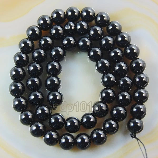 Cuentas Redondas De Piedras Preciosas Sueltas De ágata De ónix Negro Mate Esmeri