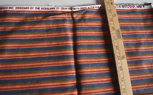 MULTI STRIPES THE KESSLERS CONCORD 100% COTTON FABRIC 33X44 INCHES - Picture 1 of 2