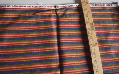 MULTI STRIPES THE  KESSLERS  CONCORD  100% COTTON FABRIC  33X44 INCHES - Image 1 of 2