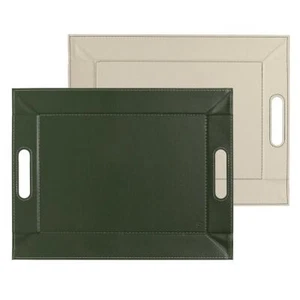 Bandeja reversible juego de mesa bandeja para servir oliva/marfil grande 55 x 41 Duo Freeform - Imagen 1 de 4