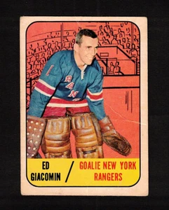 1967-68 ED GIACOMIN #85 Topps * KEY Rangers HALL OF FAME Star GOALIE Hockey Card - Picture 1 of 2