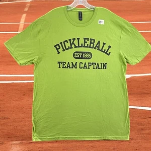 Gildan Unisex Softstyle Pickleball Team Captain Sports T Shirt Green Tee Size XL - Picture 1 of 6