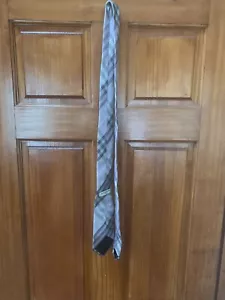 Burberry London Necktie Mens Nova Check Purple Silk Designer Italy 57 x 3 NWT - Picture 1 of 5