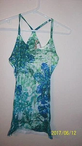  Ärmelloses Top Damen Größe Medium grün blau weiß Racerback-Träger 26 Zoll - Bild 1 von 5