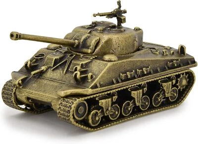 1:72 M4 Sherman Medium Tank Model Full Metal with Bamboo Gift Box Bronze Color - Image 1 of 4